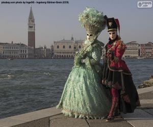 пазл Венецианский карнавал пара